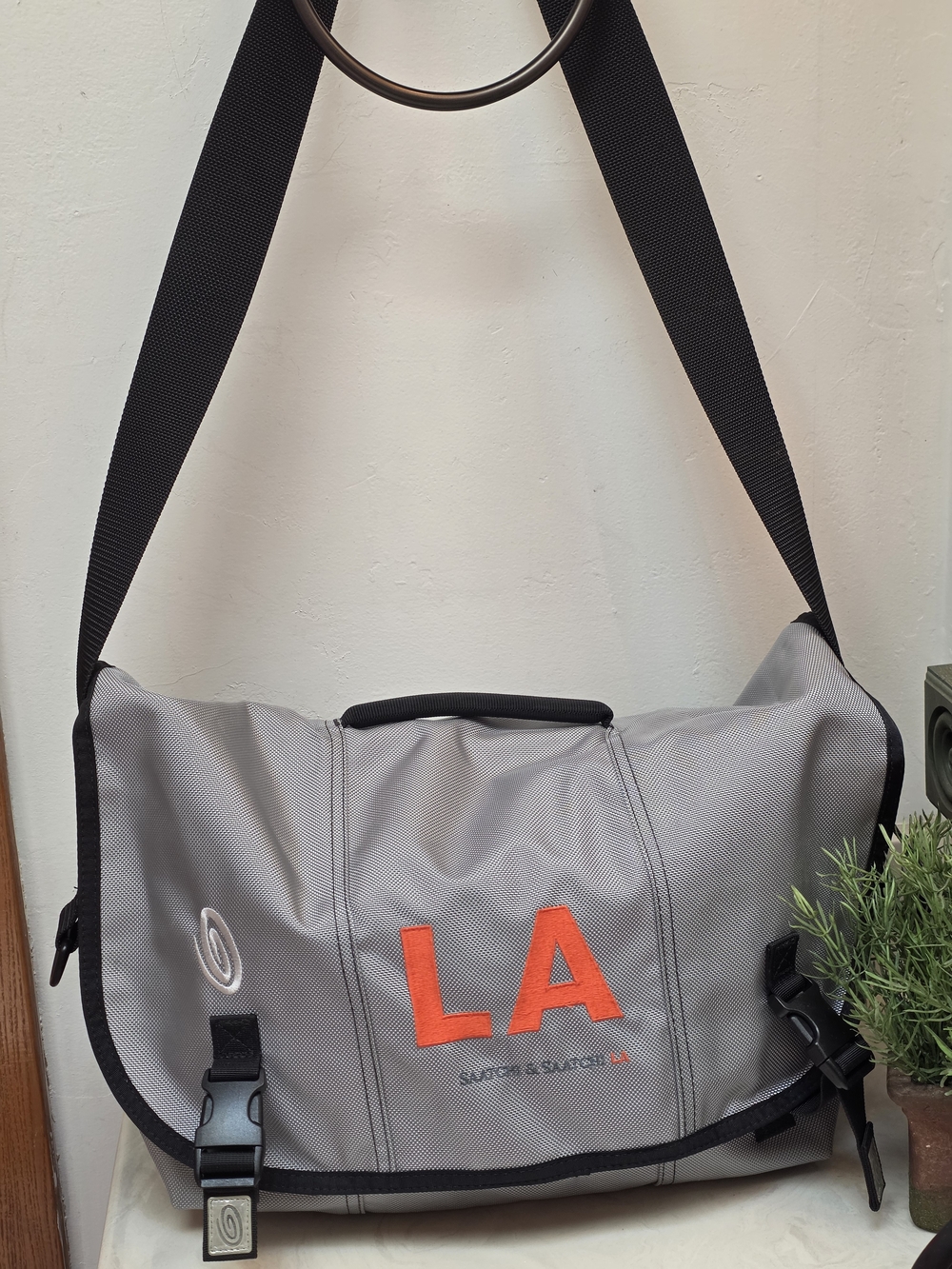 Timbuk2 Gray Messenger Bag with Orange LA Accent